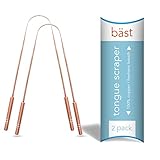 Bäst Tongue Scraper • 100% Copper (2 Pack) Premium Tongue Cleaner • Improve Oral Health • Ayurvedic