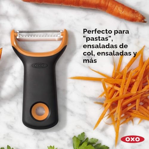 Miniatura 7 de Oxo Good Grips Pelador Juliana Con Cuchillas De Acero Inoxidable, Diseño Compacto En Y, Mango Antideslizante, Inoxidable Y Apto Lavavajillas