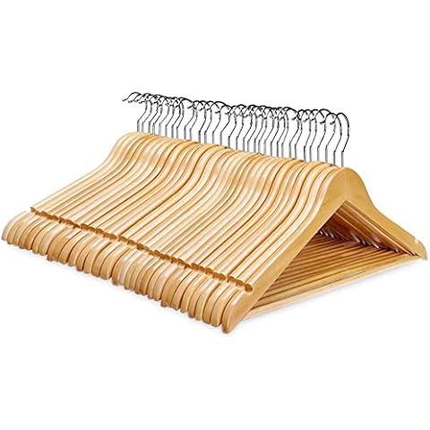 Homewit Kleiderbügel aus Holz, 32 Stück Holzkleiderbügel Cover