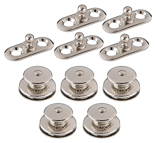 New Marine LOXX Lot de 5 pièces supérieures + plaques perforées Argenté Ajustement universel Fermeture Kit Couverture de véhicule pour voiture, moto,...