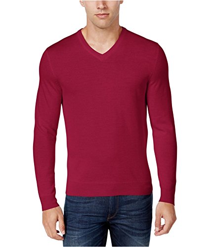 Club Room Mens Merino Blend Pullover Sweater, Red, Large