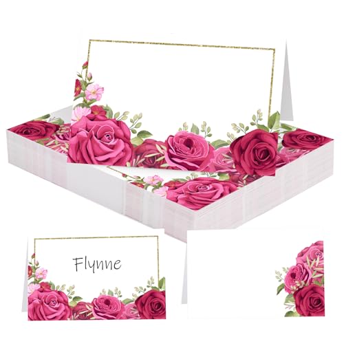 50pcs Marque Place Decoration Mariage 11 x 8,4 cm Déco Table Bapteme Faire Part de Anniversaire Cartons de Placement Porte Nom Carte Réception Fête...