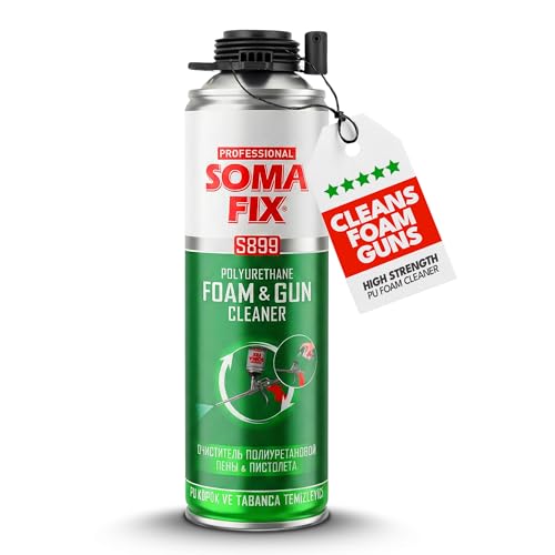 Expanding Foam Gun Cleaner - Professional PU Cleaner Spray with Adapter Nozzle - Removes Residue & Protects Foam Guns (500 ML)