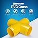 FORMUFIT F001CRX-YE-4 Cross PVC Fitting, Furniture Grade, 1
