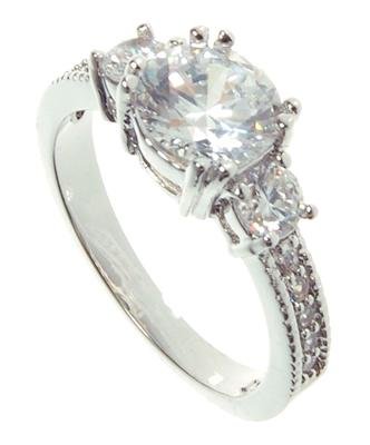 Preisvergleich Produktbild Schmucktrendzone Fashion-Ring, Damen-Ring, Zirkonia weiss, antiallergen Nr.700951