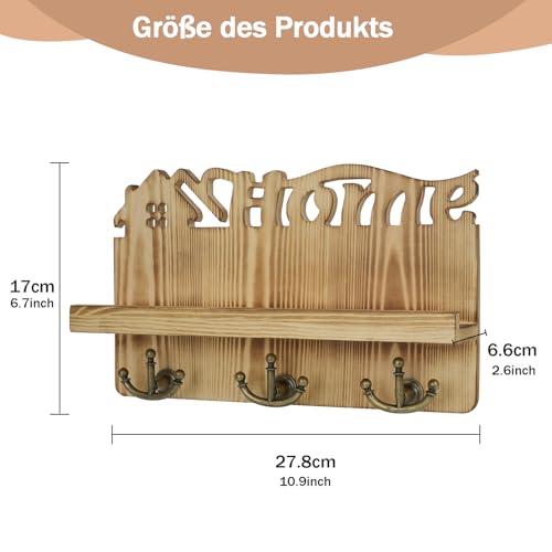 Llavero de pared de madera para solucionar la pérdida de llaves en casa 4