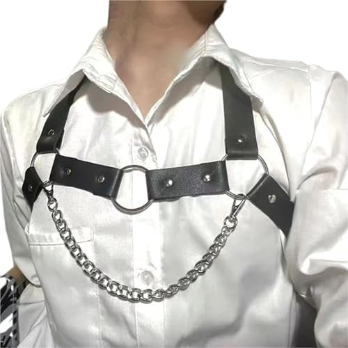 Men Punk Belts PU Leather Chest Belt Chain BDSM Lingerie Body Bondage Harness Cosplay Goth Belts Accessories