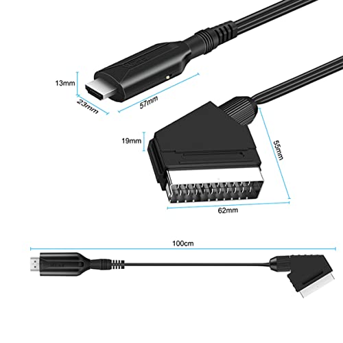 Convertidor Scart a puerto de video para reproductor VHS y grabadora DVD 1080p 5