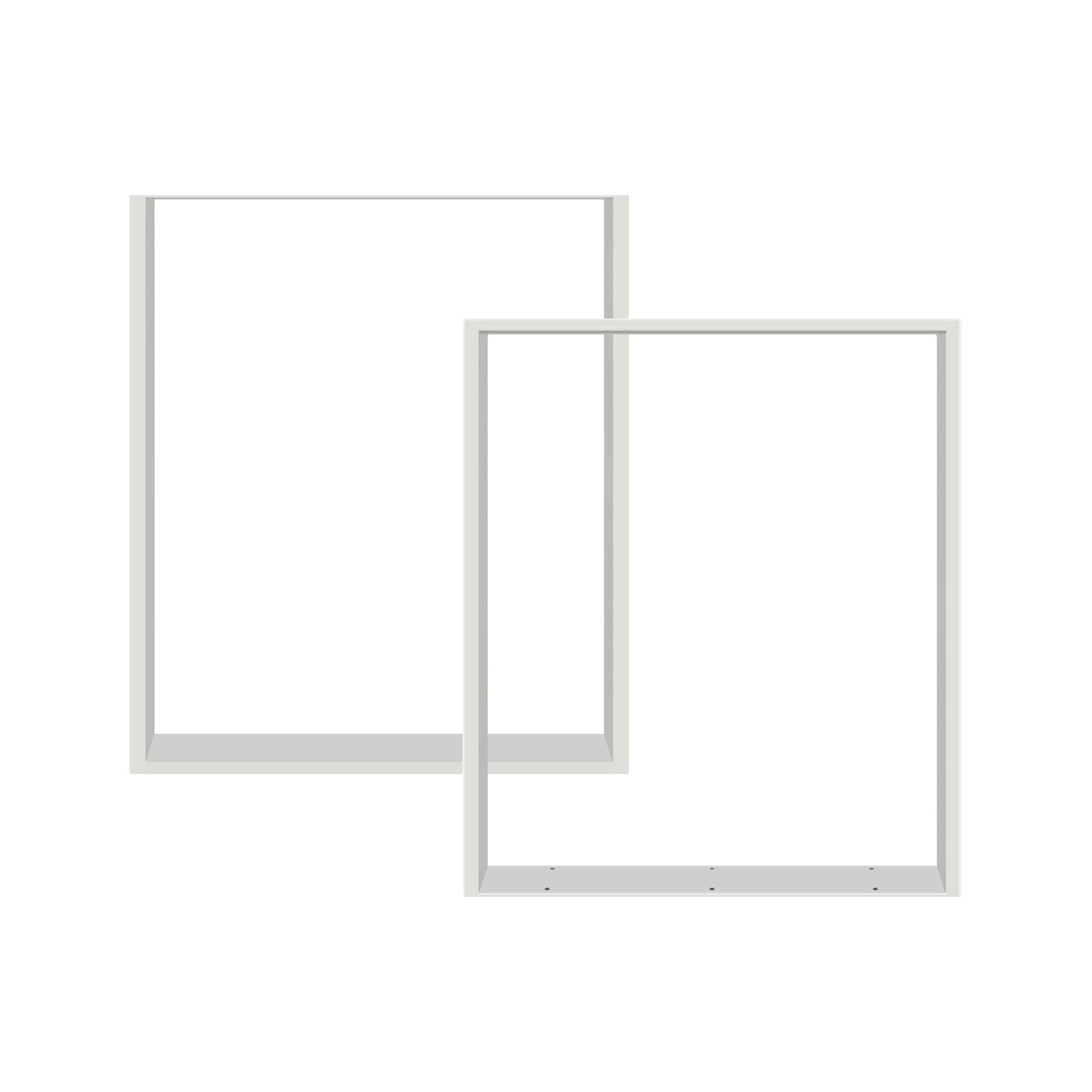 LANTUS Patas para Mesa Comedor, Escritorio | Variante Frame | 2 Piezas -60 * 72cm (Blanco) | Patas de Acero, Juego de 2 Patas
