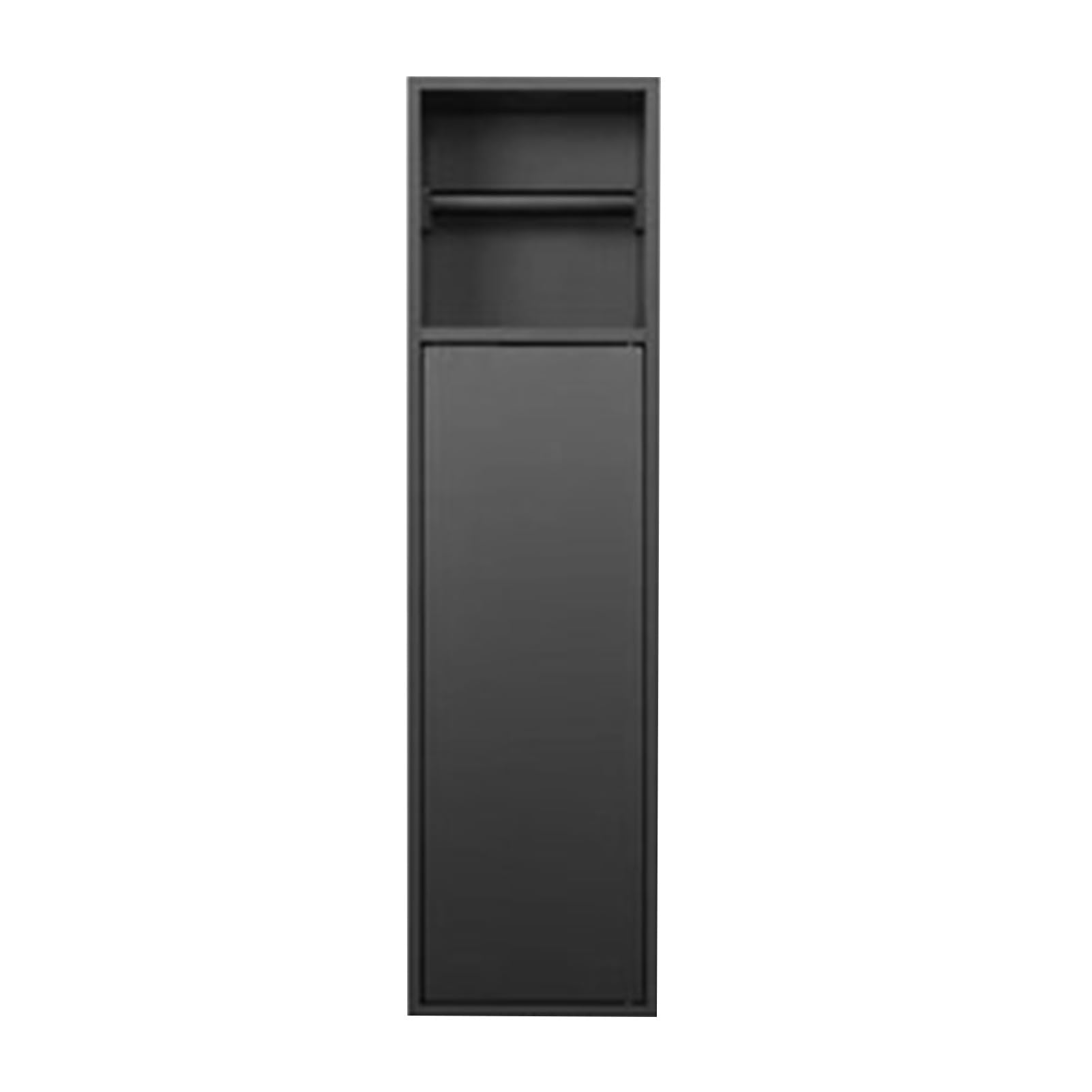 Porte-brosse de toilette mural en acier inoxydable antirouille gain de place noir