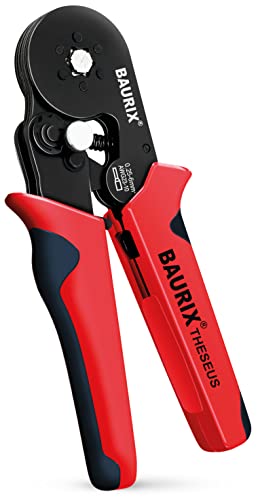BAURIX® Pince à Sertir Hexagonale pour Embouts de Câble - [0,25-6mm²] Pince à Embout de Câble Auto-Réglable - Embouts a Sertir - Pinces à Sertir Embout de Cable Cover