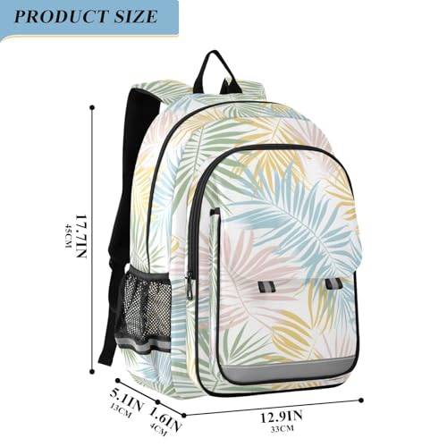 Sac à dos coloré feuilles de palmier avec grand compartiment d'école