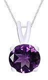 2,5 Karat runder Amethyst-Imitat mit Klarheit von VVS1-VVS2 mit Krappenfassung.