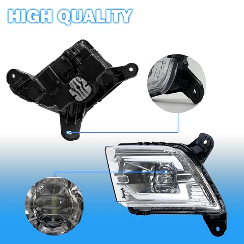 LED Fog Light Compatible With 2019-2023 Chevy Silverado 1500 2020-2023 Chevy Silverado 2500HD Silverado 3500HD Front Bumper Driving Fog Lamp with Switch & Wiring Kit (Clear Lens) by Boxlight - Used condition - Image 7