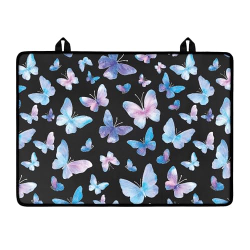 Image of Electric Stove Top Covers Heat Resistant Glass Ceramic Cooktop Cover Mat Multipurpose Kitchen Scratch Resistant Flat Top Stove Cover, 29 x 21 Inch, Butterfly Black Print