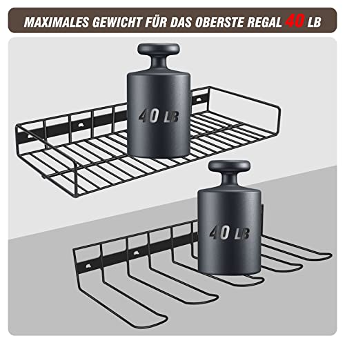 STEEIRO Werkzeughalter Wandregal,Werkzeug Aufbewahrungs Halter aus Metall an der Wand, Werkzeugregal Wandhalterung für Elektrowerkzeug Bohrmaschine (42 * 20 * 15)