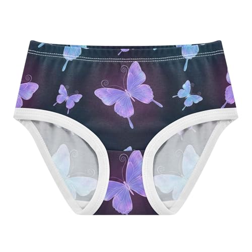 Colorful Purple Blue Butterfies Black Panties Little Girl Toddlers Underwear Floral Cotton Flower Underpants Briefs 2t