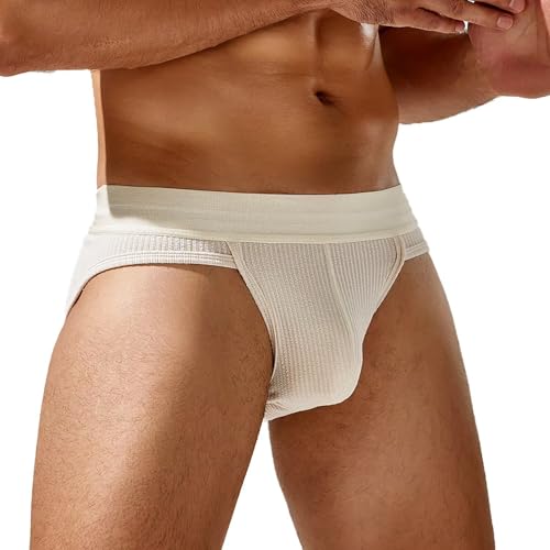Mens Ribbed Bikini Underwear Low Rise Stretch Briefs Soft Cotton Pouch Panties Underpants3