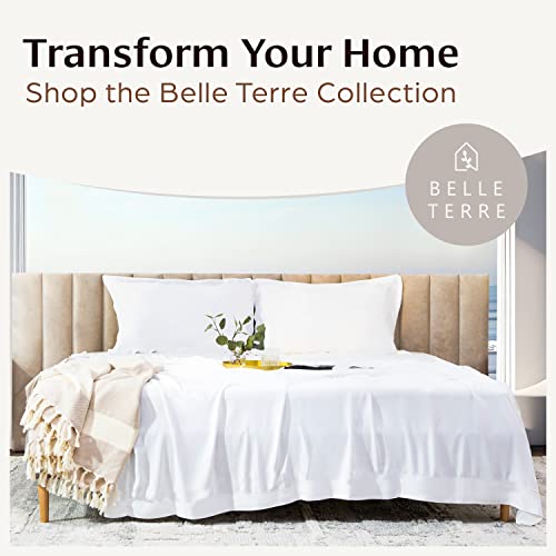 Belle Terre Cooling Mattress Topper Full Size & Bamboo Fibre Sheets Full Set - Ultra Soft, Breathable, And Cooling Bedding For Hot Sleepers #TOP6