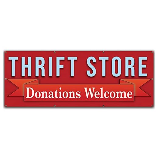 Durable Vinyl Thrift Donation Banner