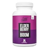 LIVELY VITAMIN CO. Elderberry Boom - Boosts Immune Function - Prevents Colds & Sickness - Elderberry, Zinc, Calcium, Magnesium, Vitamin C - 90 Vegetarian Capsules