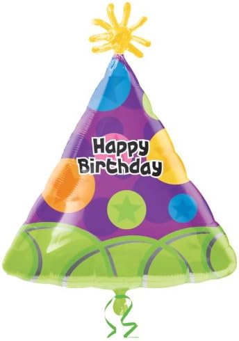 Mayflower Distributing - Birthday Party Hat Customized Foil Balloon