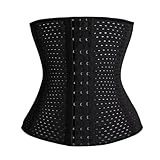 Thin Breathable Waist Trainer Corset Shaper Body Shape Postpartum Belt Corset, Black, 3X-Large