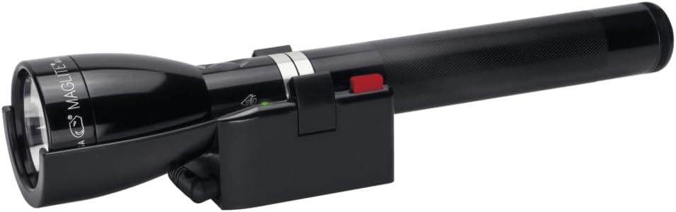 مصباح يدوي LED قابل لإعادة الشحن MagLite ML150LR بقوة 1082 لومن، ومسافة شعاع 458 مترًا، وضوء تكتيكي متعدد الأوضاع باللون الأسود