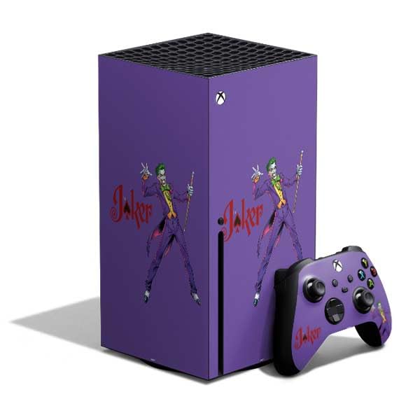 Skinit Decal Gaming Skin Compatible with Xbox Series X Bundle - Officially Licensed DC Comics The Joker vs Batman Vintage Art Design