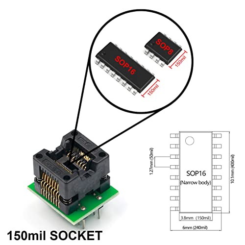 SOP8 à DIP8 et SOP16 à DIP16 programmateur IC adaptateur de socket de conversion - 3