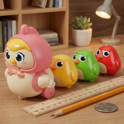 Image of Chicken Toys for Kids, Swinging Chain String Magnetic Hen with Chick Learning to Crawl Spring Toy, Crawling Wind-up Duck, Walking Chicken Cute Windup Toy for Boys Girls Toddler