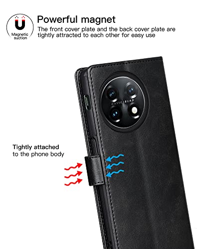Feitenn For Oneplus 11 5G Wallet Case, Flip Pu Leather Case With Kickstand Card Slots Shockproof Case Cover For Oneplus 11 5G 2023 (Black) #TOP3