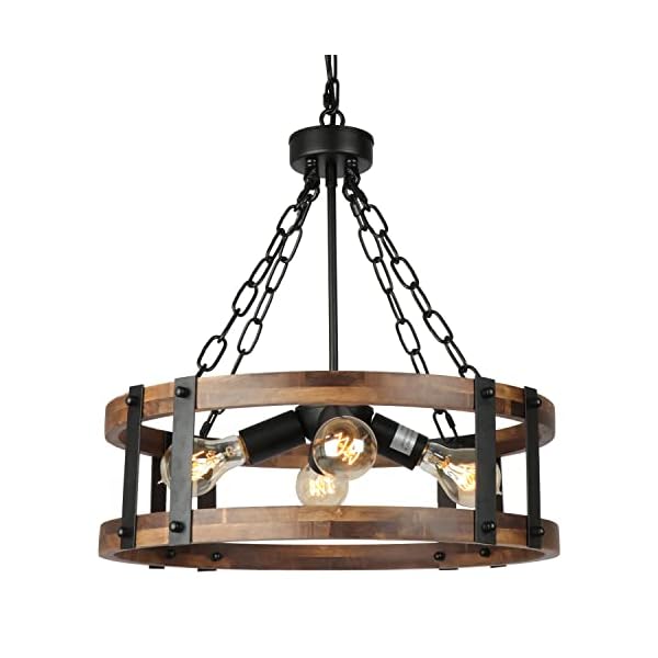   Farmhouse-Rustic-Wood-Chandelier-4-Light-Industrial-Drum-Chandelier-for-Dining-Room-Vintage-Pendant-Hanging-Light-Fixture-with-Black-Metal-Accent-for-Kitchen-Living-Room-Dining-Area