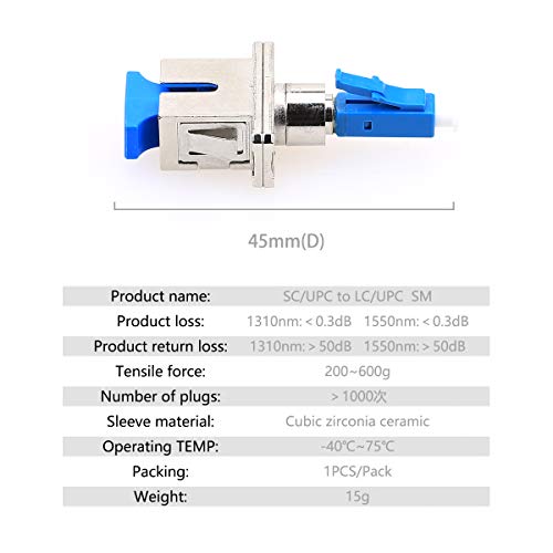 Adaptador óptico fibra híbrido LC macho a SC hembra miniatura 5