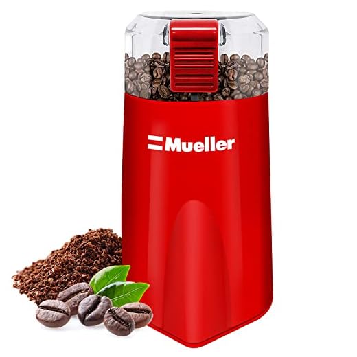 Mueller HyperGrind Precision Electric Spice/Coffee Grinder Mill with Large Grinding Capacity and Powerful Motor also for Spices, Herbs, Nuts, Grains, Red