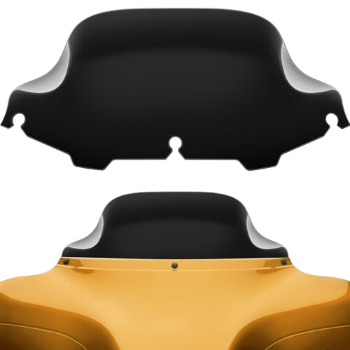 ANONEMOTO Windshield 8 Wave Windscreen Compatible with Harley Davidson Touring Street Glide Electra Glide Ultra Classic Glide FLHTK FLHT FLHTCUTri Glide 1996-2013 Black