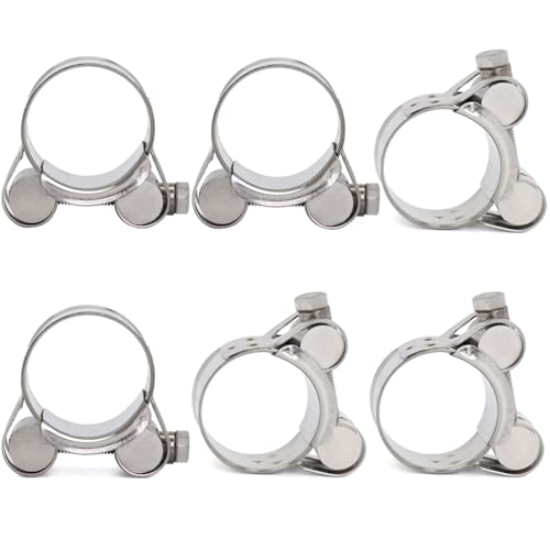 FamlTol 6 Stück Gelenkbolzenschellen Edelstahl Schlauchschellen Starke Schlauchklemme Spannbereich 32-35mm Bandbreite 20mm