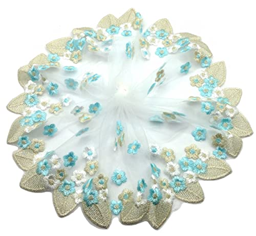 Karmelling 1 Yard Mint Mesh Sequins Embroidered Lace Trim For Sewing And Bridal Wedding Decorations Diy Mini Doll Dressing Handicrafts 8 Inch #TOP7