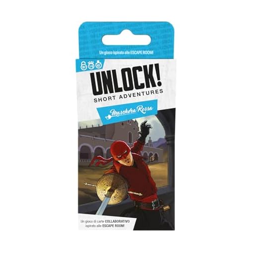 Asmodee: Unlock! Short Adventures: Maschera Rossa, Gioco da Tavolo di Enigmi, 10+ Anni, 1-6 Giocatori, Edizione in Italiano