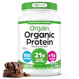 Orgain Organic Vegan 21g Protein Powder, Creamy Chocolate Fudge, 2.03 lb