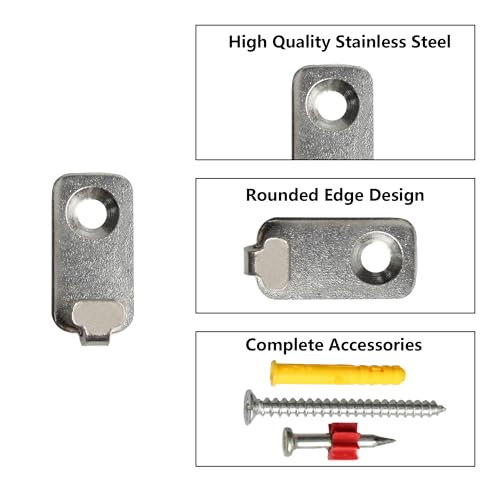 Image of 12PCS J-Shape Wall Mount Hooks, Stainless Steel J Hook, Heavy Duty Single Hole Hanger, Mini J Hook for Hanging Mirror Picture Frames, T-Head