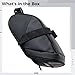 Tressify Bag, Large Capacity Saddle Bag, 7.1 In/18 Cm, Waterproof, Nylon, Black, W/Reflective Logo And Easy Install
