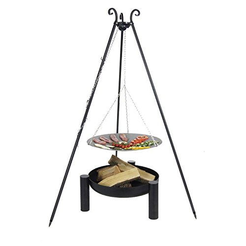 Barbecue sur trépied et grande grille inox de 70cm pour vos soirées d'été