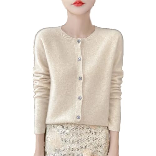 Women's Sweater Round Neck Button Single line Slim Long Sleeve Cardigan Warm top
