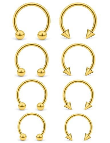 Lcolyoli 20G Septum Ring Surgical Steel Smiley Piercing Jewelry Nose Septum Rings Hoop Lip Piercing Jewelry for Women Men 6-12mm