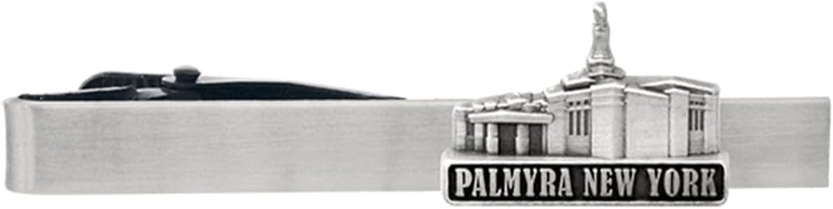 RingmastersSilver Tie Clip by Ringmasters | LDS Temple Tie Clips for Men with Antique Silver Finish | Suit Accessories for Weddings, Church, & Formal Events | Versatile Tie Pin, (Palmyra New York)
