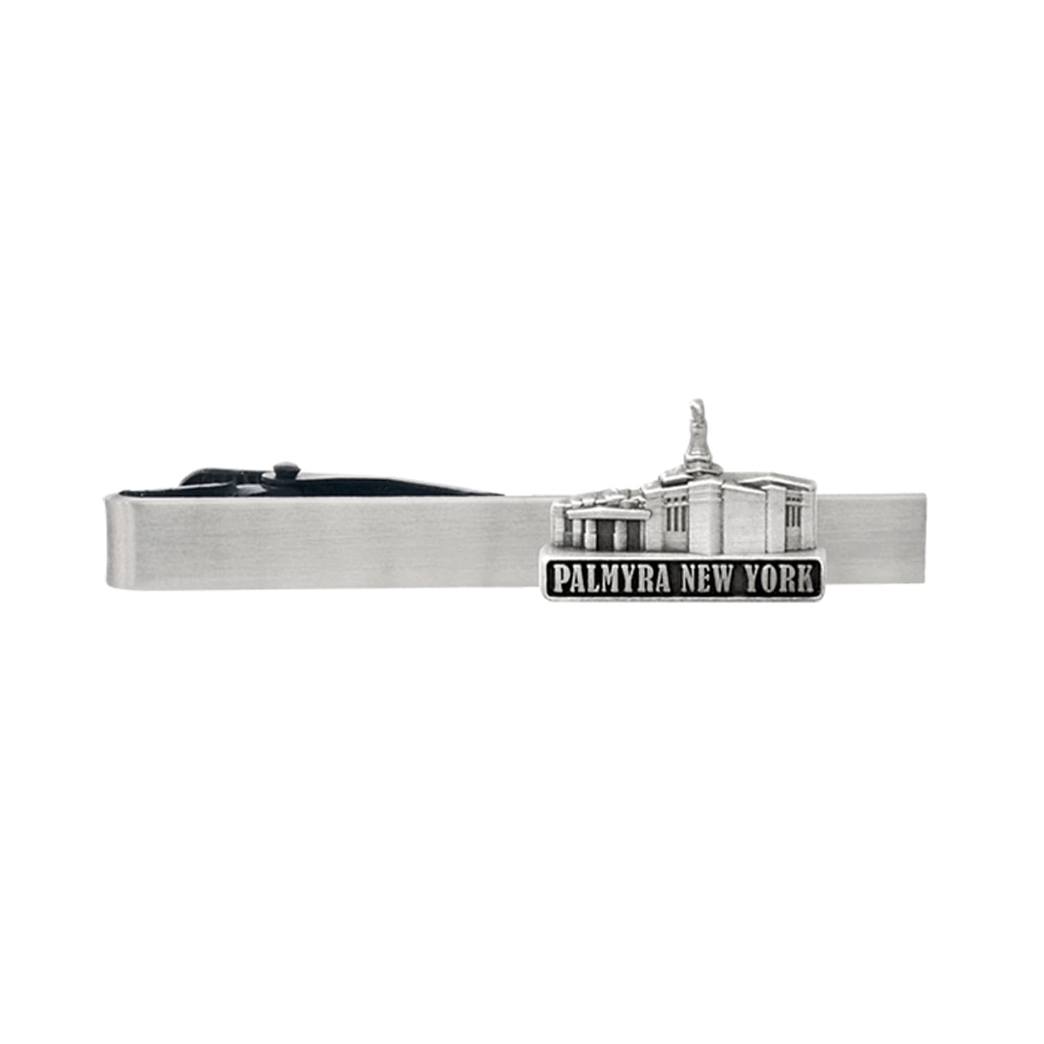 RingmastersSilver Tie Clip by Ringmasters | LDS Temple Tie Clips for Men with Antique Silver Finish | Suit Accessories for Weddings, Church, & Formal Events | Versatile Tie Pin, (Palmyra New York)