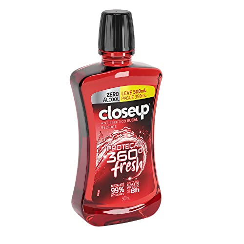 Close Up Enxaguante Bucal Antisséptico Zero Álcool Red Hot Proteção 360° Fresh Frasco Leve 500Ml Pag