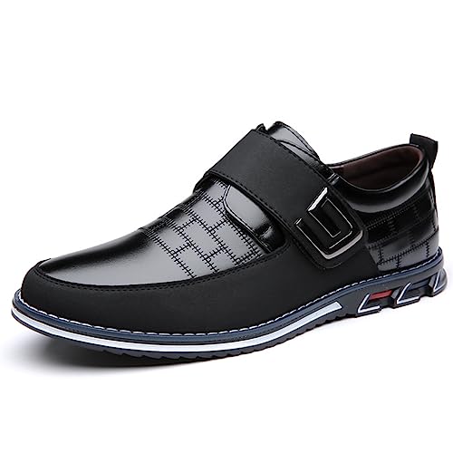Image of Veslexth Men Casual Driving Sneakers Loafers Breathable Comfort Walking Wing Tips Lace Up Luxury Leather Shoes for Male Business Work Office Dress Outdoor