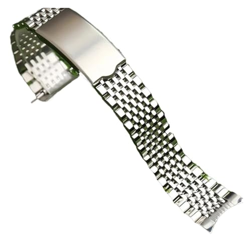 Bracelet de montre en acier inoxydable mailles grains de riz argent finitions luxe
